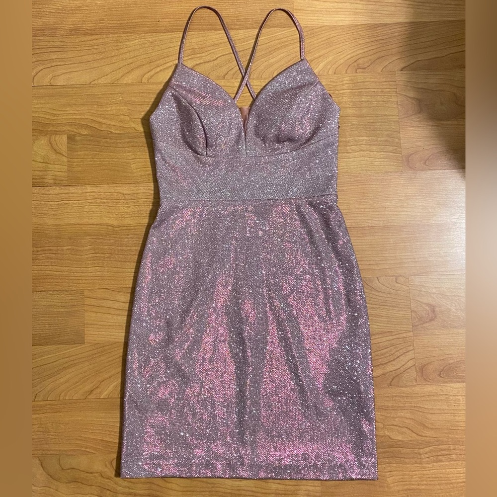 Morgan & Co. Mauve Glitter Dress